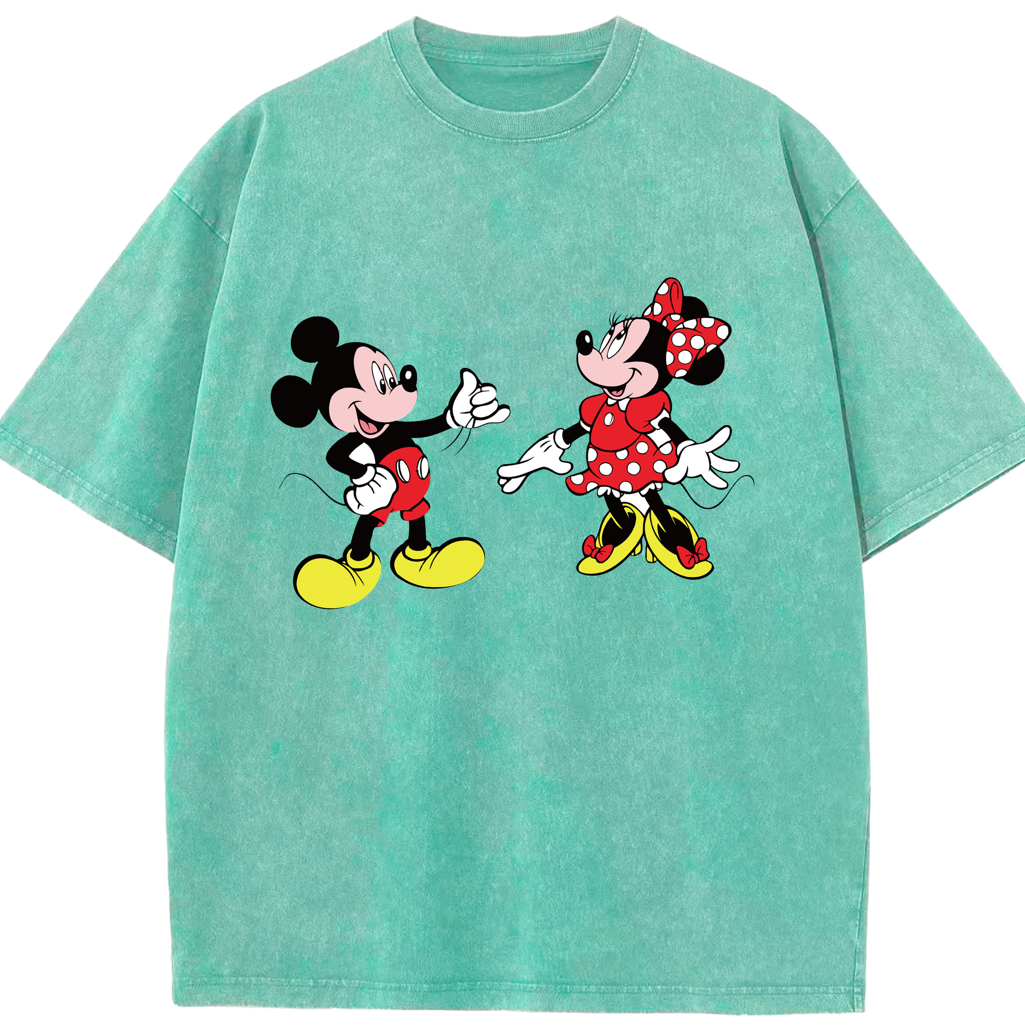 （画像用） ミッキーマウス Mickey Mouse 綿100% ヴィンテージ風 半袖Tシャツ（フロントプリント）